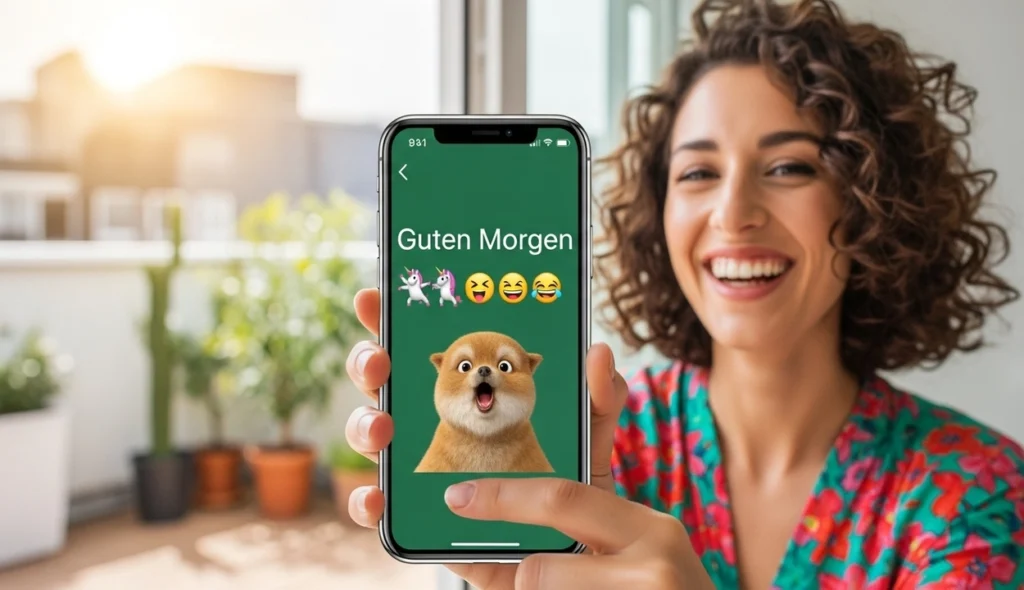 Guten Morgen Bild wird über WhatsApp geteilt